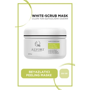 Alvori White Scrub Mask, Beyazlatıcı Peeling Maske, Cildin Ton Eşitsizliğini , Ciltteki Sebumu ve Kiri Temizler,  Daha Parlak ve Pürüzsüz Görünüm Sağlar (150 Ml)