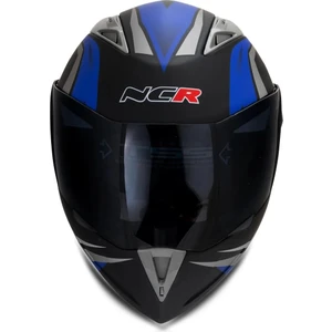 Çene Açılır Kask Mat Mavi Siyah Vizörlü Ece Belgeli