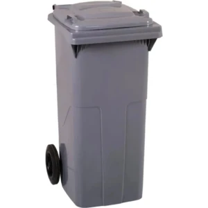 Tekerlekli Gri Çöp Konteyneri Çöp Kovası 120 Lt ( Sağlam Dayanıklı)