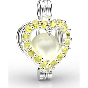 İstiridye İnci Citrine  Okyanusun Kalbi Kolye Seti 7-8 Mm Yuvarlak Tatlısu