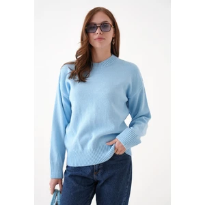 Yumuşak Dokulu Mavi Triko Kazak