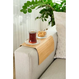 Bambu Katlanır Yüksek Kaliteli Koltuk Kenarı Tepsi | Yan Sehpa | Koltuk Sehpası