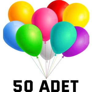 50 Adet Balon Karışık Renkli Parti Doğum Günü Kutlama Özel Günler