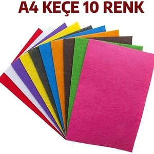 10 Adet A4 Keçe Karışık Renk 20X30 Cm.