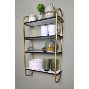 Dekoratif Metal Duvar Rafı (4 Raflı)