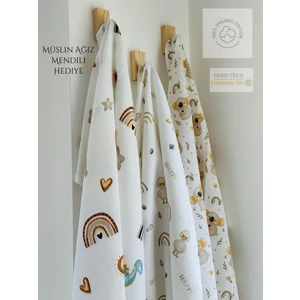 Ft Baby Collection Pamuk Müslin Bebek Battaniyesi 3'Lü Set  Müslın Örtü 80  x  90 Cm