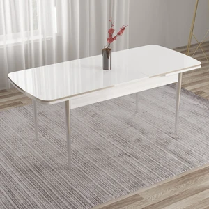 Nira Serisi 70X114 Mdf Açılabilir Krom Detay Mutfak Masası