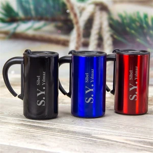 Kişiye Özel Kulplu Çelik Termos Bardak