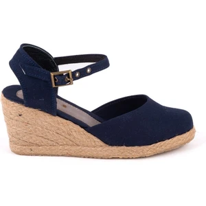 Gerçek Elişi Topuğu Açık Bilekten Bantlı Dolgu Topuk Keten Hasır Kadın Espadril Handmade