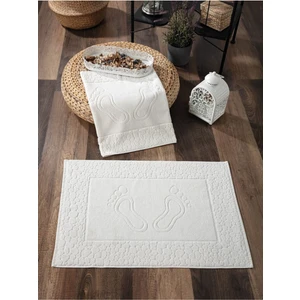 2'li Ayak Izli Ayak Havlusu Seti Gri- %100 Pamuk & Yumuşak - Dayanıklı ve Yüksek Su Emici - 50X70 cm