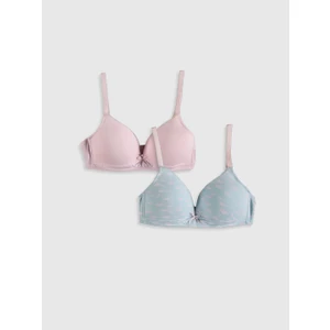 Pembe-Mavi Baskılı 2 Li Sütyen DS200022FB-2