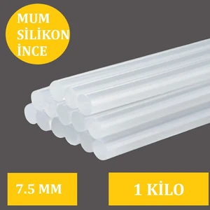 Ince Şeffaf Sıcak Mum Silikon 7.5mm 30CM 1 Kilo
