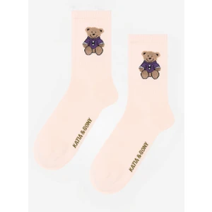 Katia & Bony Kadın Teddy Desenli Soket Çorap Pembe