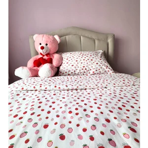 %100 Pamuklu Çilek Desenli Çocuk Nevresim Takımı - Emnvizyontekstil