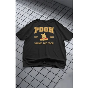 Fuddy Moda Unisex Ayı Pooh Baskılı Tişört, Oversize Winnie The Pooh Çizgi Film Temalı T-Shirt