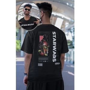 Unisex Darthvader Sırt Baskılı Tişört, Oversize Star Wars Yazılı T-Shirt