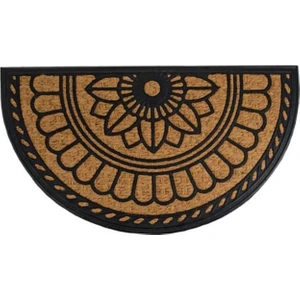 Siyah Bej Oval Kapı Önü Paspas 70X40CM