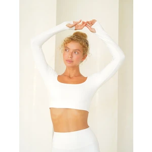 Samadhi Uzun Kollu Spor Beyaz Crop