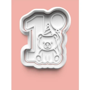 Bir Yaş Doğum Günü Kurabiye Kalıbı ve Şeker Hamuru Kalıbı - 1 Rakamı