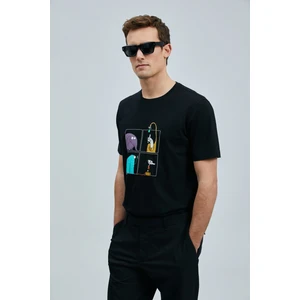 Funky Modern Grafik T- Shirt Siyah