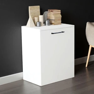 Minimalist Tasarım Beyaz Katlanabilir Çalışma Masası Raflı & Ergonomik