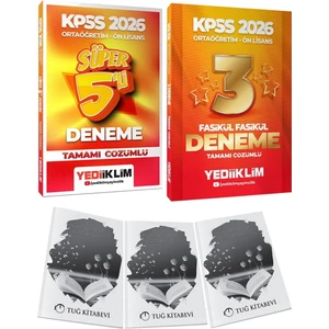 Yediiklim Yayınları 2026 Kpss Ortaöğretim-Önlisans Genel Yetenek Genel Kültür Tamamı Çözümlü Süper 5 Deneme - 3 Yıldız Fasikül Deneme + Hediye