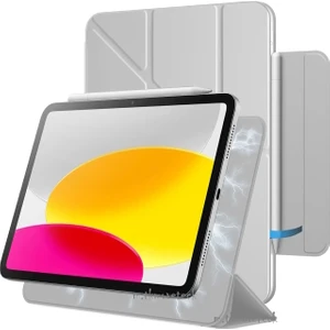 iPad 11. Nesil A16 11 Inç 2025 / 10.nesil 10.9 Inç 2022 Uyumlu Kılıf Manyetik Kalem Için Kilit Yuvalı Slim Magic Kapak Katlanabilir Standlı  A3354/A3355/A3356 A2696/A2757/A2777