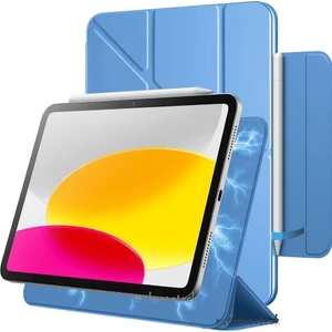 iPad 11. Nesil A16 11 Inç 2025 / 10.nesil 10.9 Inç 2022 Uyumlu Kılıf Manyetik Kalem Için Kilit Yuvalı Slim Magic Kapak Katlanabilir Standlı  A3354/A3355/A3356 A2696/A2757/A2777