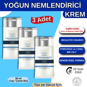 Elysian Essence Yoğun Nemlendirici Panthenol Yüz ve Vücut Kremi Cep, Çanta, Küçük Boy 3'lü Set | Kuru ve Hassas Ciltlere 24 Saat Bakım - Organik Argan Yağı, Shea Butter Yağı Propolis Collagen Içerikli