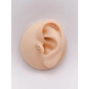 Cerrrahi Çelik Piercing ( Pirsing ) Üç Ince Taşlı Tragus Helix Piercing (1ADET)