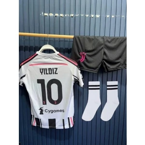 Kenan Yıldız Alt Üst Takımlı Çoraplı Juventus 2025/26 Iç Saha Çocuk Forması