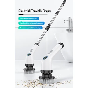 Iumeı Şarjlı Elektrikli Temizlik Fırçası | 7 Başlık | Mutfak, Banyo, Araba, Halı ve Diğer Yüzeyler Için