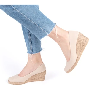 Gerçek Elişi Hasır Keten Espadril Dolgu Topuk Handmade