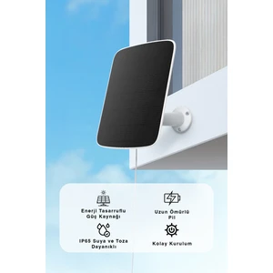 Ezvız Cs-Cmt-E Güneş Enerjili Solar Panel – Eb8-4g Kamera Uyumlu, 5V/4W, IP65 Su Geçirmez, 4 Metre Kablo Dahil | Fynix Teknoloji