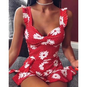 Pink & Pink Büyük Çiçek Desenli Elbise