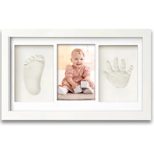 Bebek El Ayak Izi Seti – Kişiselleştirilebilir Kil Anı Çerçevesi | Yenidoğan Bebek Hediye ve Hatıra