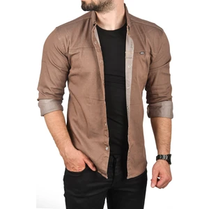 Dar Kesim Çıt Çıt Düğmeli Pamuklu Kot Gömlek Likralı Spor Gömlek 2300412