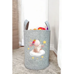 Unisex Tavşan Desenli Bebek Çocuk Odası Düzenleyici Saklama Kutusu Oyuncak Kirli Sepeti 40X35 cm