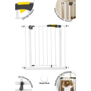 Wellgro Pro 75-80 cm Çocuk Güvenlik Kapısı, Merdiven Kapısı ve Korkuluk, Beyaz