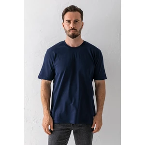 Erkek Bisiklet Yaka Basic Pamuklu T-Shirt Lacivert - 25Y 5446