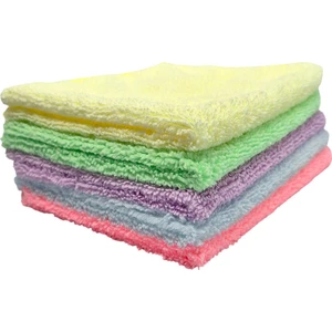 Mikrofiber Pastel Seri Temizlik ve Kurulama Bezi 2'si 1 Arada 5’li Set | 35X40 cm
