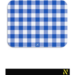 Lacivert Ekose Pötikare Desenli Ergonomik Mouse Pad - 23 x 19 cm - Kaymaz Taban Ev ve Ofis Kullanımı Fare Altlığı Mousepad
