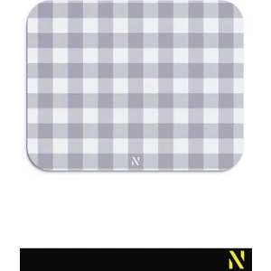 Gri Ekose Pötikare Desenli Ergonomik Mouse Pad - 23 x 19 cm - Kaymaz Taban Ev ve Ofis Kullanımı Fare Altlığı Mousepad