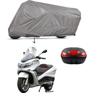 Tegin ACC | Piaggio X10 350 Arka Çanta Bağlantı Tokalı Uyumlu Solarblock Prime Uyumlu Motosiklet Brandası | Su Geçirmez, %99 UV, Yansıtıcı Gümüş Üst