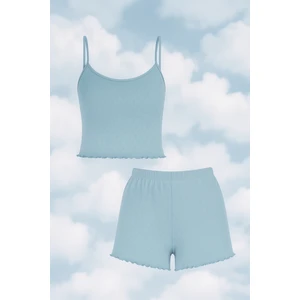 Kadın Pamuklu Ip Askılı Şort Takım
