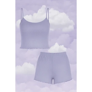 Kadın Pamuklu Ip Askılı Şort Takım