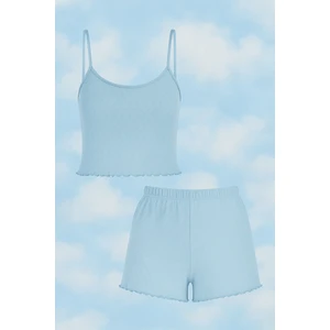 Kadın Pamuklu Ip Askılı Şort Takım