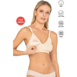 Kompedan 428 Kadın Pamuklu Esnek Rahat Balensiz Telsiz Dolgusuz Boş Kap Lohusa Emzirme Sütyeni