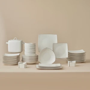Square Bone Lucia 60 Parça 12 Kişilik Yemek Takımı Platin