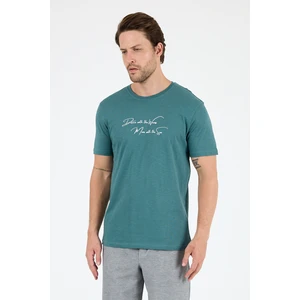 Erkek %100 Pamuk Bisiklet Yaka Kısa Kollu Baskılı T-Shirt  Rahat ve Şık Günlük Erkek Tişört 0011